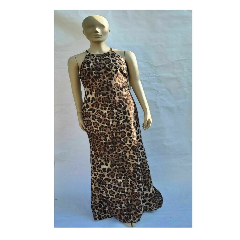 Badgley Mischka cheetah print maxi dress - Size 4